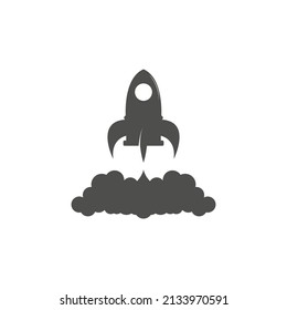 diseño de la plantilla de ilustración del vector de icono de cohete abstracto