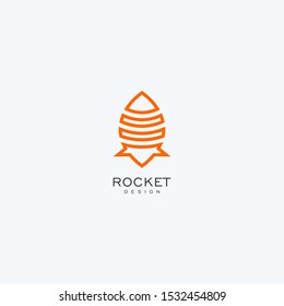 Abstract rocket logo design. space fly icon vector