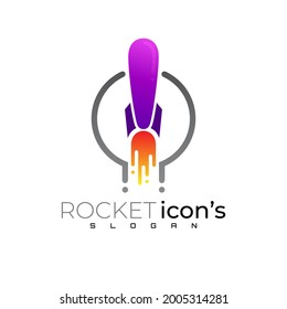 Abstract rocket logo with simple design template
