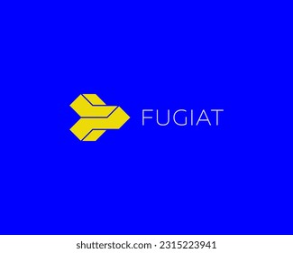 Abstract rocket logo. Universal aircraft launching symbol. Startup speed icon. Vector illustration.