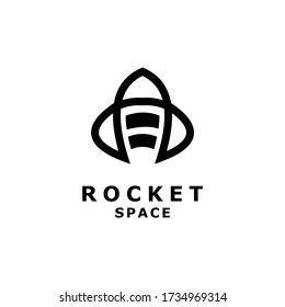 abstract rocket plane with line art Logo Design