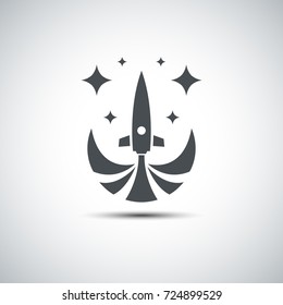 Abstract rocket silhouette.
