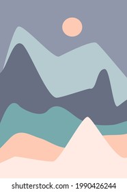 gráfico gráfico de ilustraciones vectoriales de las montañas rocosas abstractas