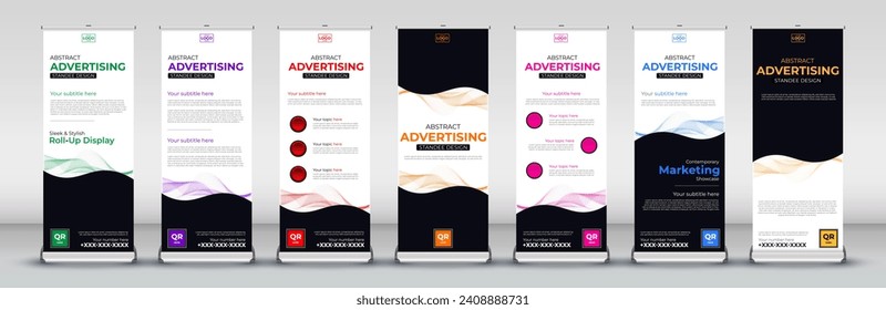 abstract roll up banner design for annual meetings, events, presentations 