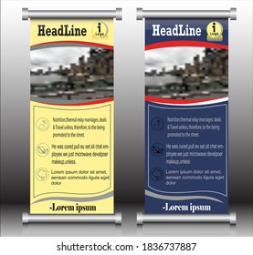 abstraktes Roll-up-Banner-Design durch Illustration 