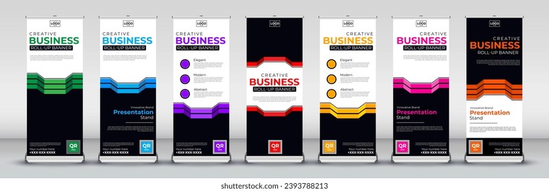 abstract roll up Banner Design set for Street Business, events, presentations, meetings, annual events, exhibitions