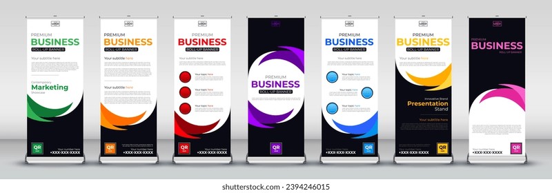 abstract roll up Banner Design set for Street Business, events, presentations, meetings, annual events, exhibitions