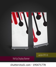 Abstract roll up banner display template for designers, vector eps 10