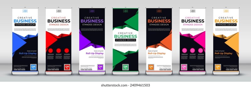 abstract Roll Up banner or Standee Template for flyer, presentation, leaflet, j flag, x stand, x banner, exhibition display