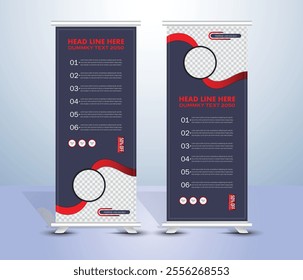 Abstract roll up banner template design for [cover, poster,template, advertisement. Modern pull banner and x banner template design