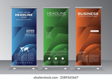 Abstract roll up banner template for event, exhibition, presentation, business, show, party, conference and campaign, Roll up banner, stand banner, standee, vector eps 10
