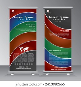 Abstract Roll up banner vertical template design, for brochure, business, flyer, infographics. modern x-banner and flag-banner advertising. vector illustration