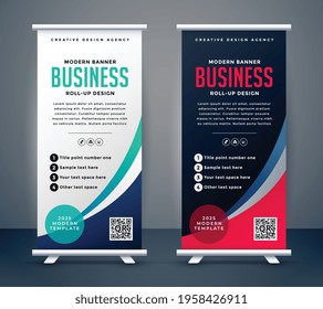 abstract roll up display standee banner in dark and light shade