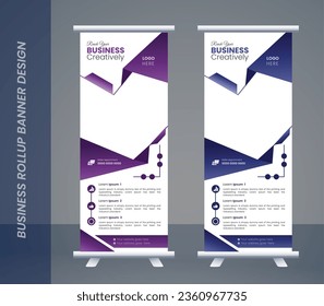abstract roll up display standee banner design