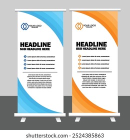Abstract roll up display standee banner can used for promotion media
