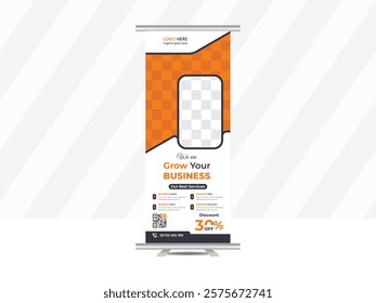 Abstract roll up display standee banner in dark and light shade