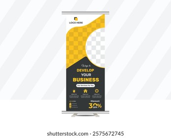 Abstract roll up display standee banner in dark and light shade