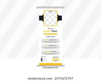 Abstract roll up display standee banner in dark and light shade