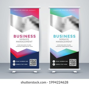 abstract roll up stand modern banner design