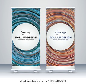 Abstract Rollup Banners, Standee Banner design - Editable
