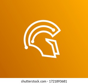  Abstract roman helmet modern vector linear logo.
