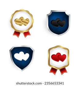 Resumen de la marca Romance y la colección de etiquetas, se pueden usar para diseños de negocios, presentaciones o cualquier diseño adecuado.
