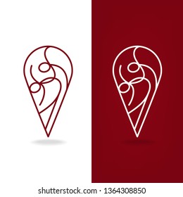 Abstract romance logo design. Vector image.