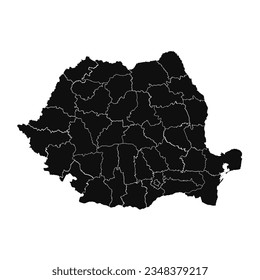 Abstract Romania Silhouette Detailed Map, can be used for business designs, presentation designs or any suitable designs.