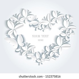 Abstract romantic  background with butterflies. 