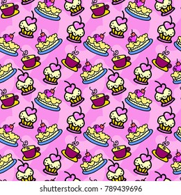Abstract romantic background with cakes.