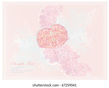 abstract romantic background with hearts