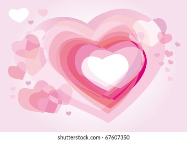 Abstract romantic background with hearts