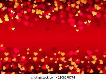 Abstract romantic  background with hearts. St.Valentine's day wallpaper.Valentine Poster.Holiday design greeting card, poster, banner.Vector illustration.