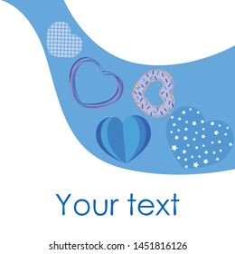 Abstract romantic background with hearts. Vector backdrop for Valentine's day.