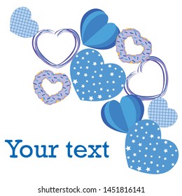 Abstract romantic background with hearts. Vector backdrop for Valentine's day.