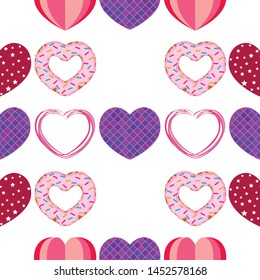 Abstract romantic background with hearts. Vector backdrop for Valentine's day.