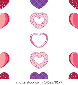 Abstract romantic background with hearts. Vector backdrop for Valentine's day.