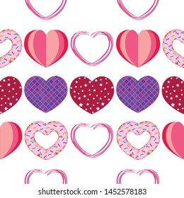 Abstract romantic background with hearts. Vector backdrop for Valentine's day.