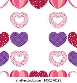 Abstract romantic background with hearts. Vector backdrop for Valentine's day.