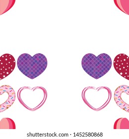 Abstract romantic background with hearts. Vector backdrop for Valentine's day.