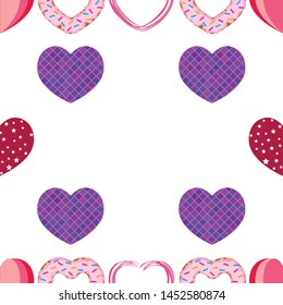 Abstract romantic background with hearts. Vector backdrop for Valentine's day.