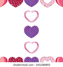 Abstract romantic background with hearts. Vector backdrop for Valentine's day.