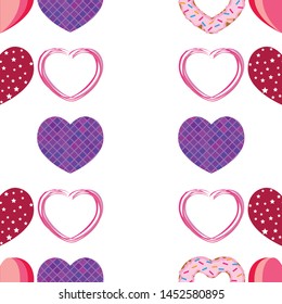 Abstract romantic background with hearts. Vector backdrop for Valentine's day.