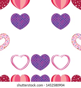 Abstract romantic background with hearts. Vector backdrop for Valentine's day.