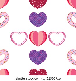 Abstract romantic background with hearts. Vector backdrop for Valentine's day.