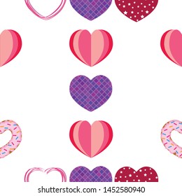 Abstract romantic background with hearts. Vector backdrop for Valentine's day.