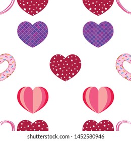 Abstract romantic background with hearts. Vector backdrop for Valentine's day.