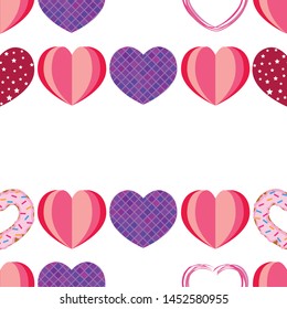 Abstract romantic background with hearts. Vector backdrop for Valentine's day.