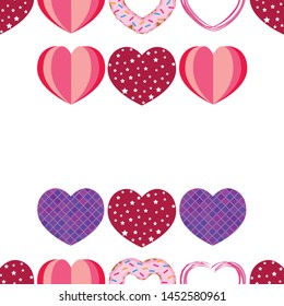 Abstract romantic background with hearts. Vector backdrop for Valentine's day.