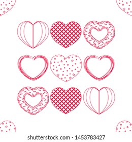 Abstract romantic background with hearts. Vector backdrop for Valentine's day.